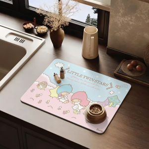 Sanrio | Little Twin Stars Garden Kitchen Dish Drying Mat Non-Slip Rubber Base Washable Pad