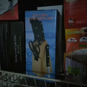 Home Line Pisau Set 7 GG - Hijau dengan Rak Kayu