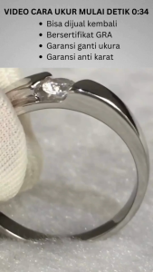 Tiaria - Cincin Perak 925 Asli Anti Karat Lapis Emas 8K Berlian Moissanite GRA Tunangan - GAA400