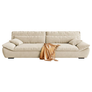 Convertible Cream Style Fabric Sofa Bed
