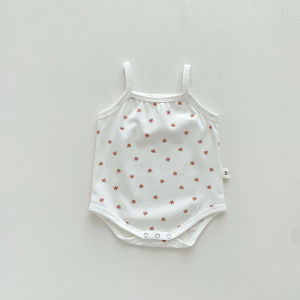 Baby Rompers Summer Thin Baby Pure Color All-Matching Sling Romper Ins Newborn Sleeveless Leotard Class A