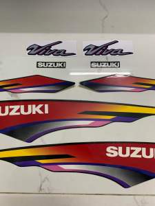 Bộ tem Suzuki Viva màu đen đời 99 hàng nhập Thái Lan 3 lớp chất lượng cao dành trang trí riêng cho dòng xe này tem màu sắc cực đẹp và bềngiá bán cực tốt bán lẻ như bán sỉ