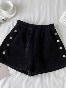 Black High Waist Loose Wide Leg Casual Shorts Womens Spring Autumn New Fashion Small Size Straight Tube Pants