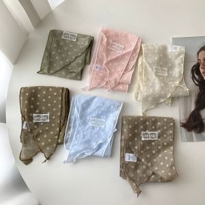 Khăn Choàng Lụa Xanh Thanh Lịch Dây Thừng Cổ Kiểu Dáng Hàn Quốc Khăn Quàng Cổ Mỏng Dài Thanh Lịch Phụ Kiện