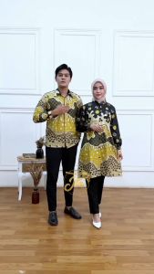 Baju Batik Wanita Atasan Tunik Kancing Depan Batik Pekalongan Murah Lengan Panjang Jumbo M L XL XXL 3XL Motif Bunga Katun Adem New Modern Seragam Pesta Resespsi Kantor Kerja Dinas Keren Resleting Depan
