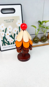 5-in-1 Christmas Tree Mat Set - Heat Proof & Non-Slip Plates Trivets for Hot Dishes | Holiday Dining Essential | Cute & Creative