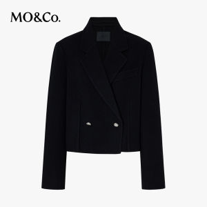 MO&Co. | Bộ Đồ Dior Phong Cách Len Merino Double-Faced Tweed Nút Bạc Ngắn