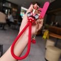 Thickened Woven Phone Strap Mickey Mouse Pendant Short Wristband Anti-Loss Phone Case Chain Keychain Handheld Anti-Fall Rope Unisex. 