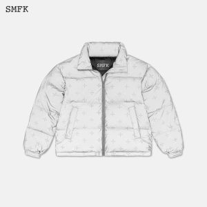 SMFK | Reflective Floral Print Down Jacket