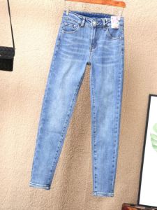 High Waist Slim Fit Denim Capri Pants Womens Spring 2025 Casual Style Elastic Cotton Blend Antimicrobial Blue Jeans