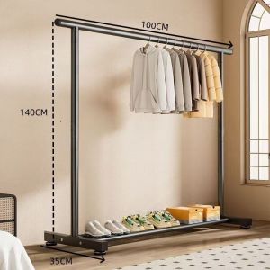 Side Net Thickened Floor Standing Coat Rack