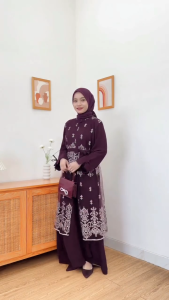 COD Alexa Dress BUSUI Ceruty Brokat Gamis Dewasa Terbaru 2025 Viral Dress Wanita Kondangan Kekinian