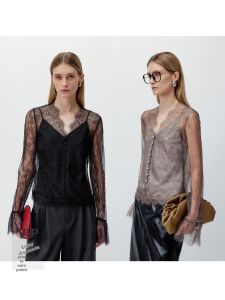 Lace V-Neck Womens Blouse