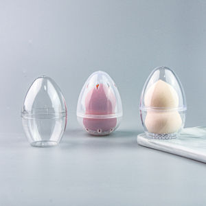 Portable Travel Transparent Beauty Blender Storage Box Shelf Gourd Sponge Powder Puff Egg Egg Shell Breathable and Dustproof with Lid