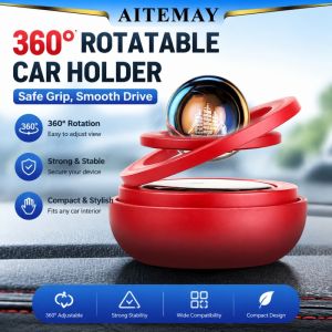 Aitemay Solar Rotating Car Air Freshener Adjustable Fragrance Aromatherapy Diffuser with Aroma Pads Long-lasting Interior Decor for Home/Office