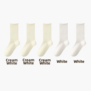B&C.Room | Cotton Thin Summer Mid-Calf Anti-Odor White Socks
