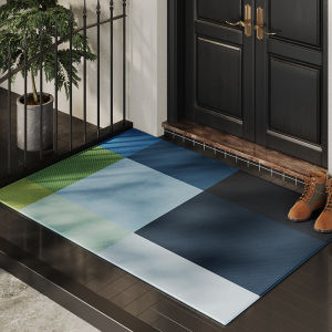 High-End Entrance Mat Home Door Mat Anti-Slip Dirt Resistant Hall Carpet Korean Style Square Long Rectangle Fiber Material