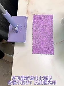 Flat Mop Mini Dust Cleaning Mop Hands-Free Automatic Cloth Changing Compatible with Tissue Towel Rotating Electrostatic