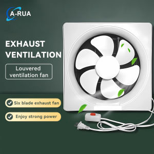 2 Year Warranty 6/8/10/12 inch Wall Kipas Ekzos Silent Ventilating Household Fan Wall Mount Ventilation Fan Shutter Kitchen Exhaust Fan ventilator 抽风机