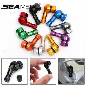 SEAMETAL 1PC Aluminum Alloy Valve Motorcycle Rim 90 Degree Angle Motorcycle Wheel Tire Tubeless Valve Stems For Rim Wheel Parts