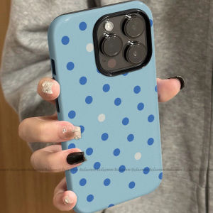 Silicone Phone Case Polka Dot Full Cover Anti-Fall for Apple 17Promax iPhone 12/13 14Max 15Plus Korean Simple Popular Womens Air Brand 6