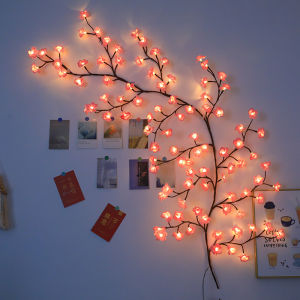 Cherry LED Tree Branch Lights With 72/96LED Lights Peach Blossom Willow Vine Twig Garland Indoor Party for Home Wall Door Window