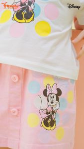 (11-30kg) Chân váy thô bé gái Minnie Rabity chân váy chất kaki mềm kiểu dáng xòe xếp li có quần bảo hộ cho bé gái thoải mái vận động 555001