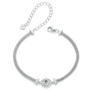 BAMOER 925 Sterling Silver Chic Moissanite Bracelet Retro Braided Silver Lab Diamond Chain Link Women Valentines Day Jewelry MSB015