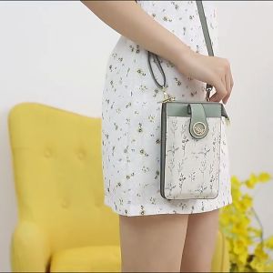 ลายดอกไม้กระเป๋าสตางค์กระเป๋าสะพายข้าง ผู้หญิงขนาดเล็ก โทรศัพท์มือถือไหล่