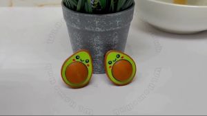 3D Printed Avocado Fidget Clicker Keychain – Cute Stress Relief Toy for Bag or Keys