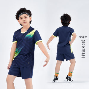 ชุดออกกำลังกายปิงปองชุดฝึกซ้อมปิงปองสำหรับเด็กเสื้อแห้งเร็วฤดูร้อนสำหรับเด็กชายและเด็กหญิงชุดแข่งขันแขนสั้นพิมพ์ลายตัวอักษรสำหรับผู้ชาย