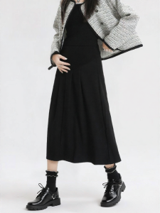unisunny | Maternity French Style Tweed Half Skirt