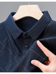 Áo Polo Nam Dài Tay Cao Cấp Lưới Kim Cương Thiết Kế Mùa Xuân Mùa Thu Phong Cách Của Bố Giả Hai Mảnh Phù Hợp Cho Những Người Đam Mê Tập Thể Hình