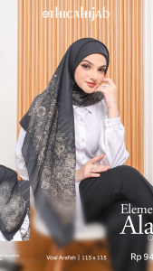 HIJAB SEGIEMPAT VOAL MOTIF LASERCUT ETHICA ELEMENTAL ALAIA SQUARE