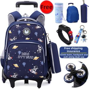 Di Te Ya Nuo | Waterproof Rolling Backpack for Primary School Boys