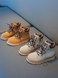 Outdoor Leather Martin Boots Childrens New Style Autumn Workwear Short Boots British Style Versatile Girls Boys Shoes