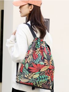 Foldable Large Capacity Travel Bag Drawstring Bag Backpack Women Light and Easy Drawstring Cosmetics Bag Sports Gym Bag Men