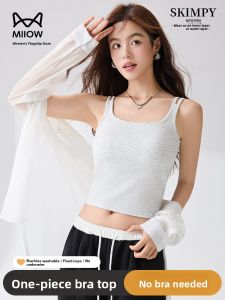 MiiOW | Cat Woman Backless Tank Top Womens Slim Fit Cotton Underwear With Chest Pad No Need To Wear Innerwear Or Bra Summer 2025