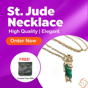 St. Jude Necklace with Free Velvet Pouch