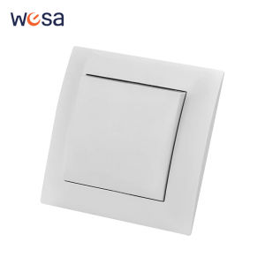 White Wall Rocker Switch On/Off EU Standard Classic AC Button Light Switch 1 Gang 1 Way Spray Plastic Panel Flame Retardant Way