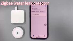 iHseno(IHSENO) | Tuya ZigBee Smart Water Leak Sensor Flood Leakage Alarm APP Remote Monitoring Flood Overflow Detection for Kitchen Bathroom