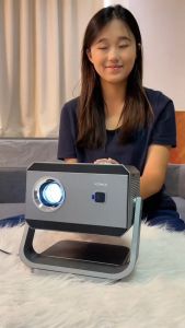 KONKA C3 360° โปรเจคเตอร์หมุนได้ 4K โปรเจคเตอร์ mini projector android projector WIFI BT5.0 แบบพกพา 3D โฮมเธียเตอร์ โรงหนัง โปรเจคเตอร์โทรศัพท์สมาร์ททีวี LED โปรเจคเตอร์สําหรับภาพยนตร์