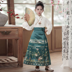 เด็ก ชุดฮั่นฝู ชุด กระโปรงกี่เพ้า สไตล์จีนแบบดั้งเดิมสาวเครื่องแต่งกาย Tang เดรส แห่งชาติการเรียนรู้ชุด