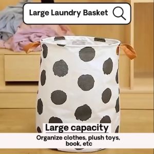 Ready Stock Long Large Big Foldable Laundry Basket Hangable Bucket Bag Box Storage Organizer Waterproof Durable Space Saving High Capacity Modern Minimalist Simple Household Bedroom Bathroom Toilet Balcony Clothing Dirty Clothes Toys Washing Machine Dobi