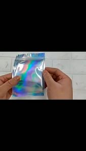 10pcs Holographic Ziplock Pouches Mylar Resealable Bags for Food Bead Jewelry Storage Small Businesses Packaging Supply Material