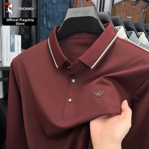 TUCANO | Spring Mid Age Dad Business Casual Silk Long Sleeve Mens T-Shirt