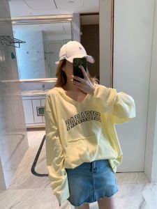 East Gate Spring Summer New Style Womens Light Yellow Lightweight Hooded T-Shirt with Big Pockets Mid-Length Sun Protection