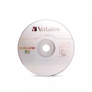 Verbatim DVD+RW 4X ReWritable DVD Disc 4.7GB Blank Recordable Optical Disk for Data Storage And Backup