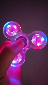 Kids Crystal Luminous LED Light Fidget Spinner Hand Top Spinners Glow in Dark EDC Stress Relief Toys Kinetic Gyroscope