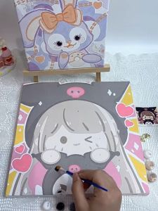 LAKOE Painting By Number 20x20 Diy Canvas Painting Sanrio Kartun Lucu